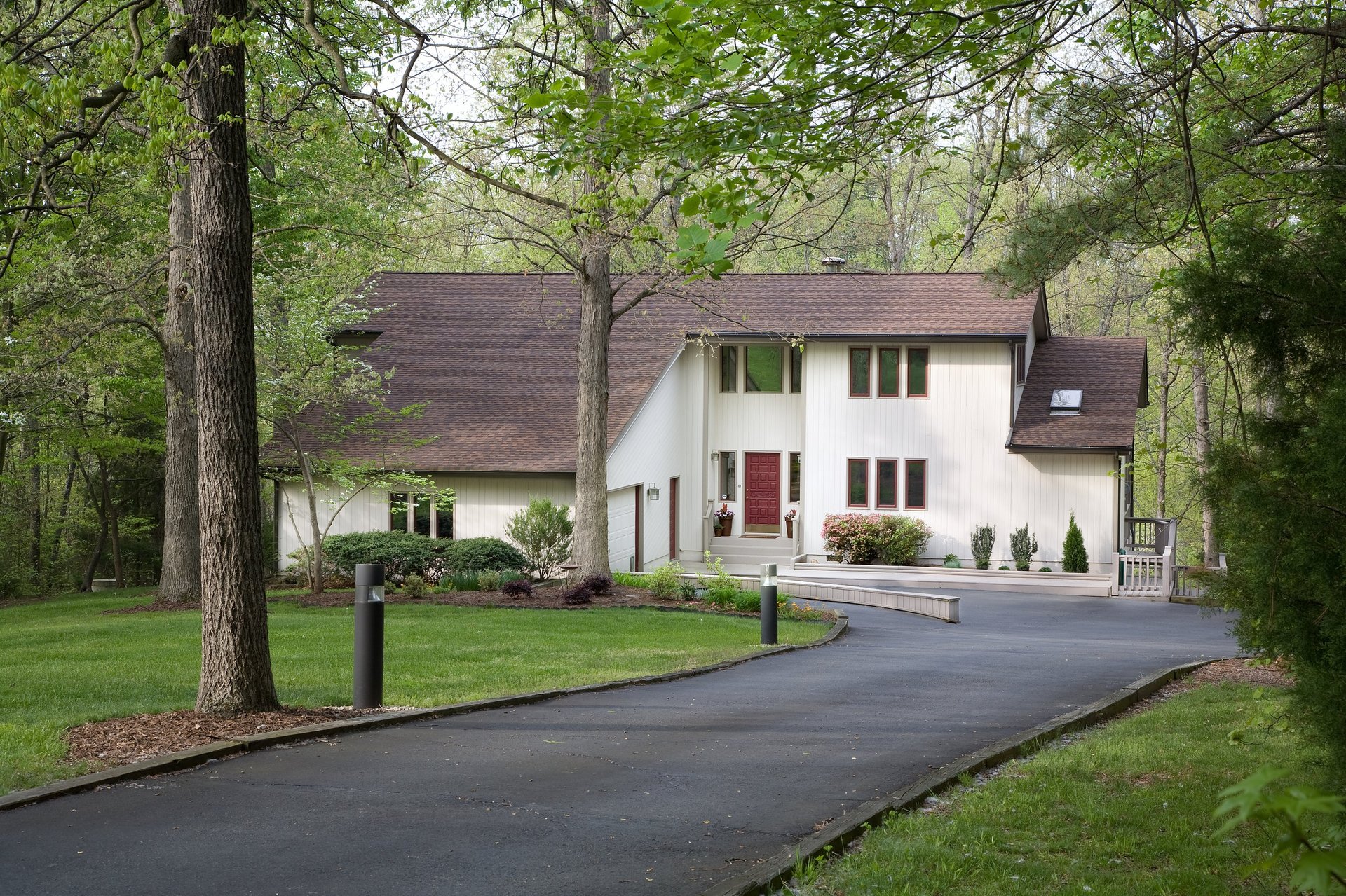 Modern house with tarmac driveway